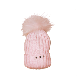 Cappello rosa pompon pelliccia - Barbaras