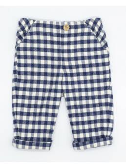 Pantalone quadri blu neonato Fina Ejerique