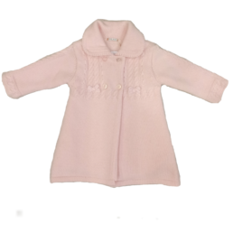 Cappotto lana rosa neonata