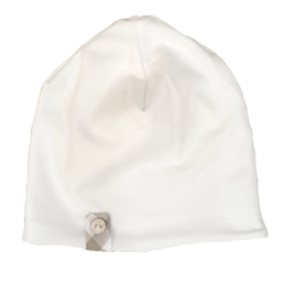 Cappellino neonato cotone bianco beige Ninnaoh