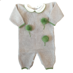 Tutina neonato lana miele verde Bebè di Almy