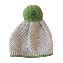 Cappello neonato lana miele verde Bebè di Almy