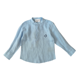 Camicia lino coreana celeste neonato Trussardi