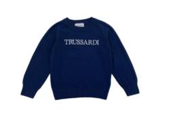 Maglione cotone blu neonato Trussardi
