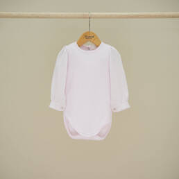 Body camicia elegante neonata rosa Ninnaoh